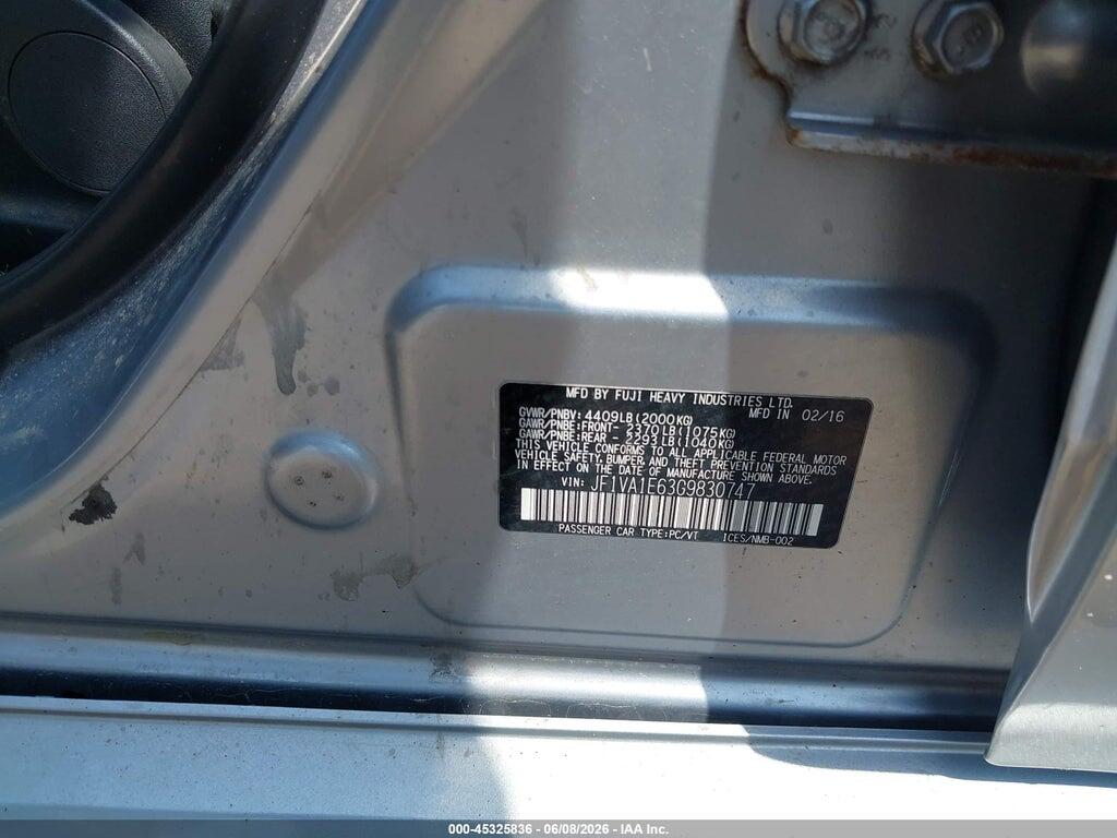JF1VA1E63G9830747 2016 SUBARU WRX photo no. 9