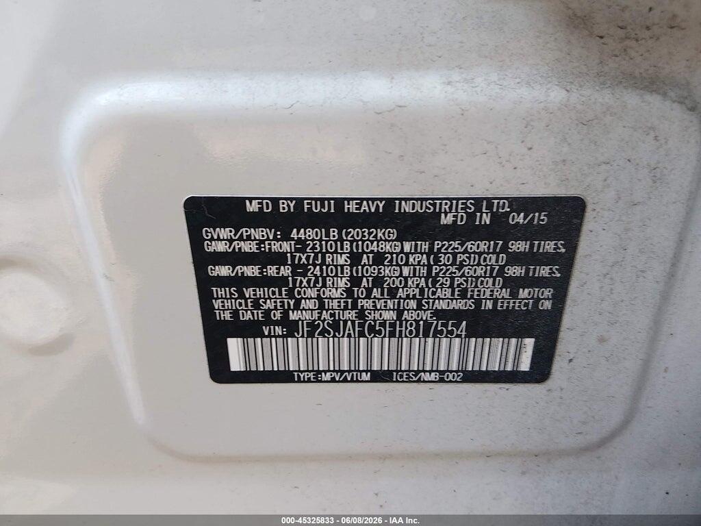 JF2SJAFC5FH817554 2015 SUBARU FORESTER photo no. 9