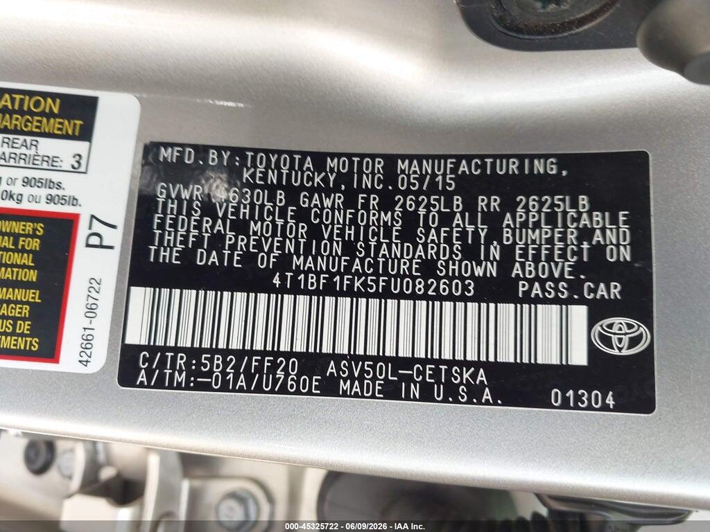 4T1BF1FK5FU082603 2015 TOYOTA CAMRY photo no. 9