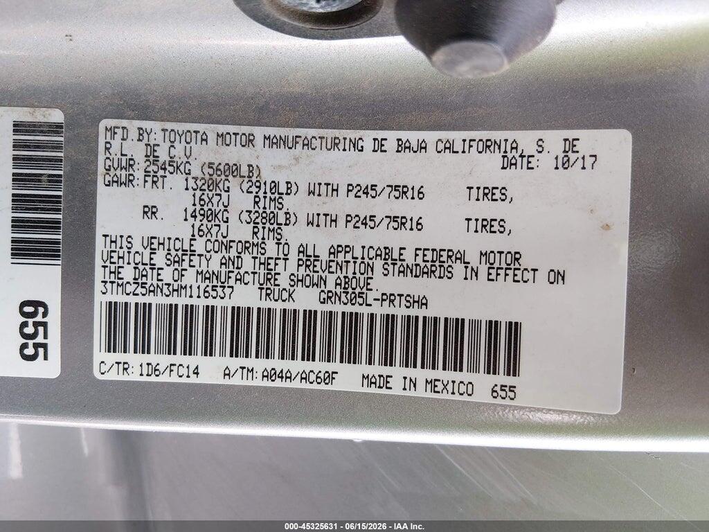 3TMCZ5AN3HM116537 2017 TOYOTA TACOMA photo no. 9