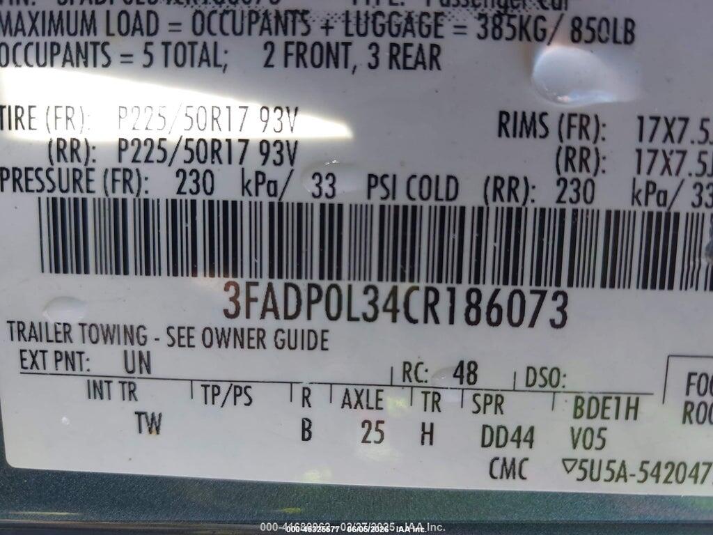 3FADP0L34CR186073 2012 FORD FUSION HYBRID photo no. 9