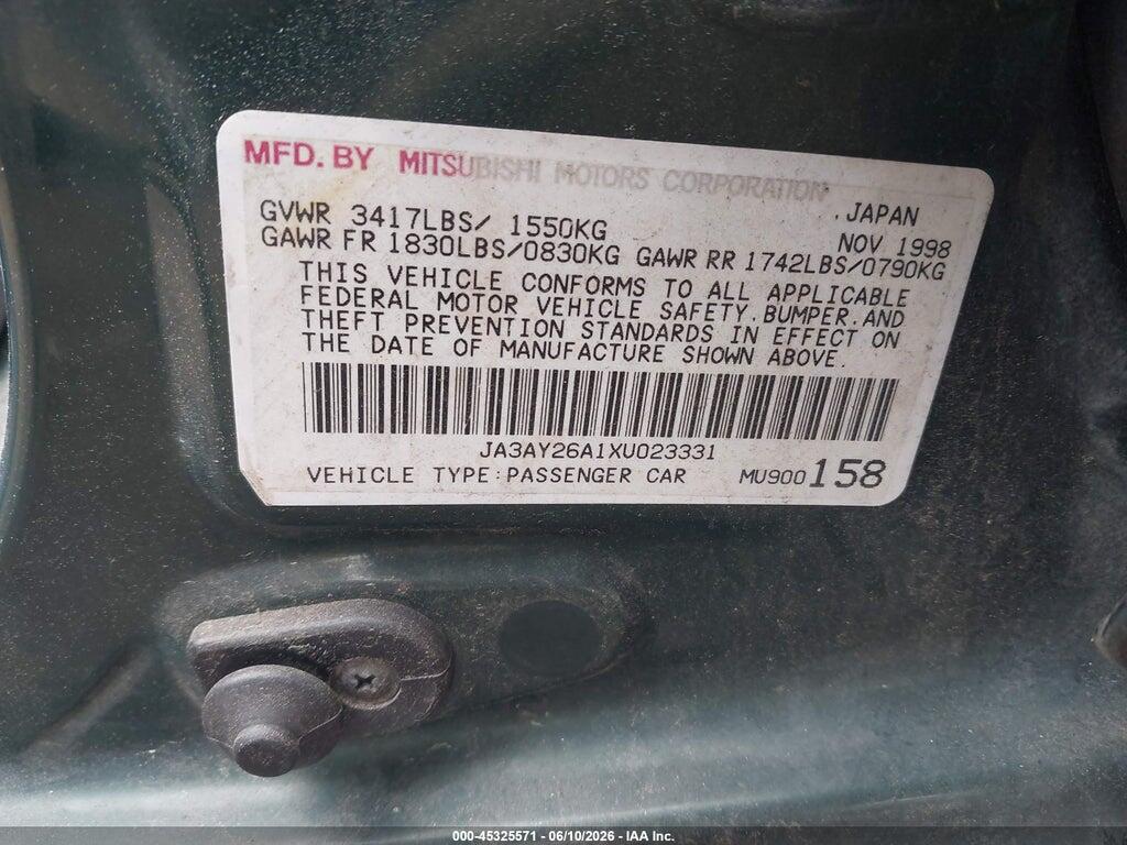 JA3AY26A1XU023331 1999 MITSUBISHI MIRAGE photo no. 9