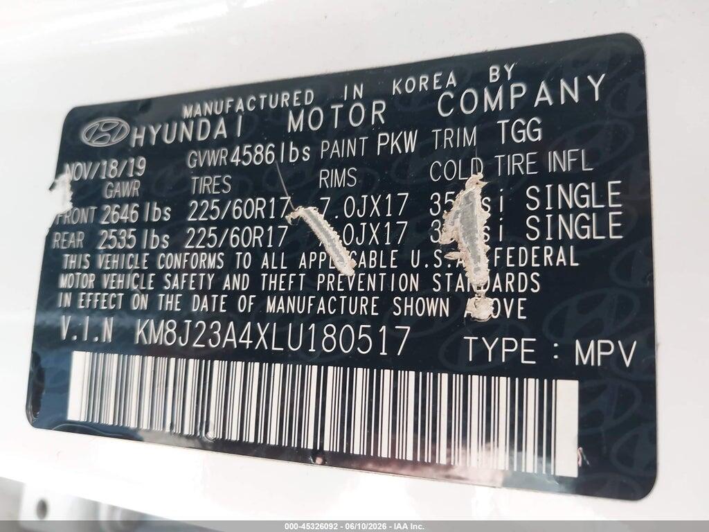 KM8J23A4XLU180517 2020 HYUNDAI TUCSON photo no. 9