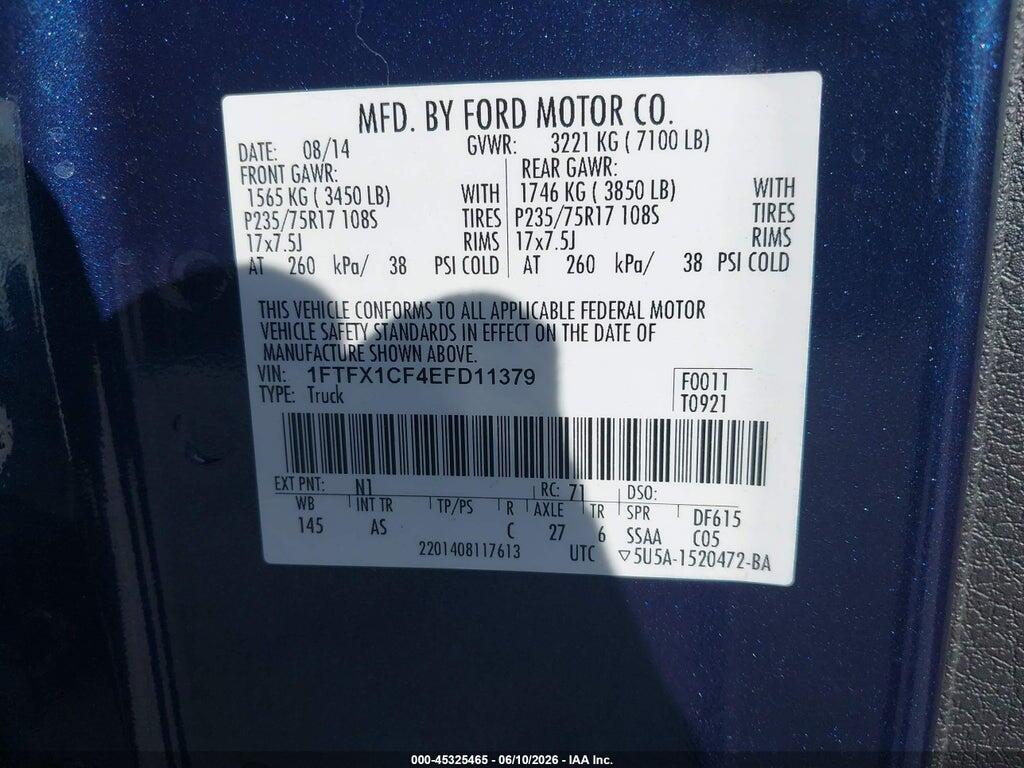 1FTFX1CF4EFD11379 2014 FORD F-150 photo no. 9