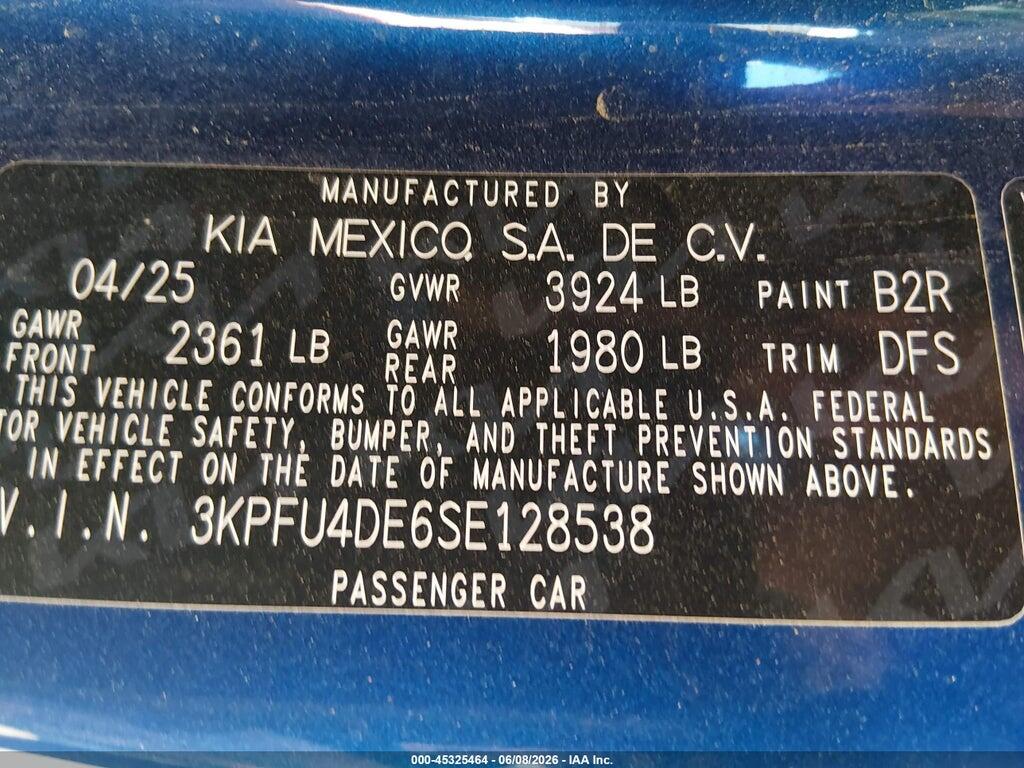 3KPFU4DE6SE128538 2025 KIA K4 photo no. 9