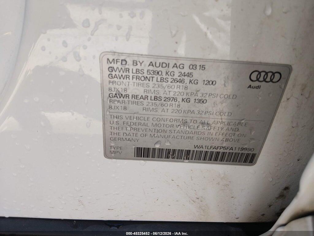 WA1LFAFP5FA119990 2015 AUDI Q5 photo no. 9