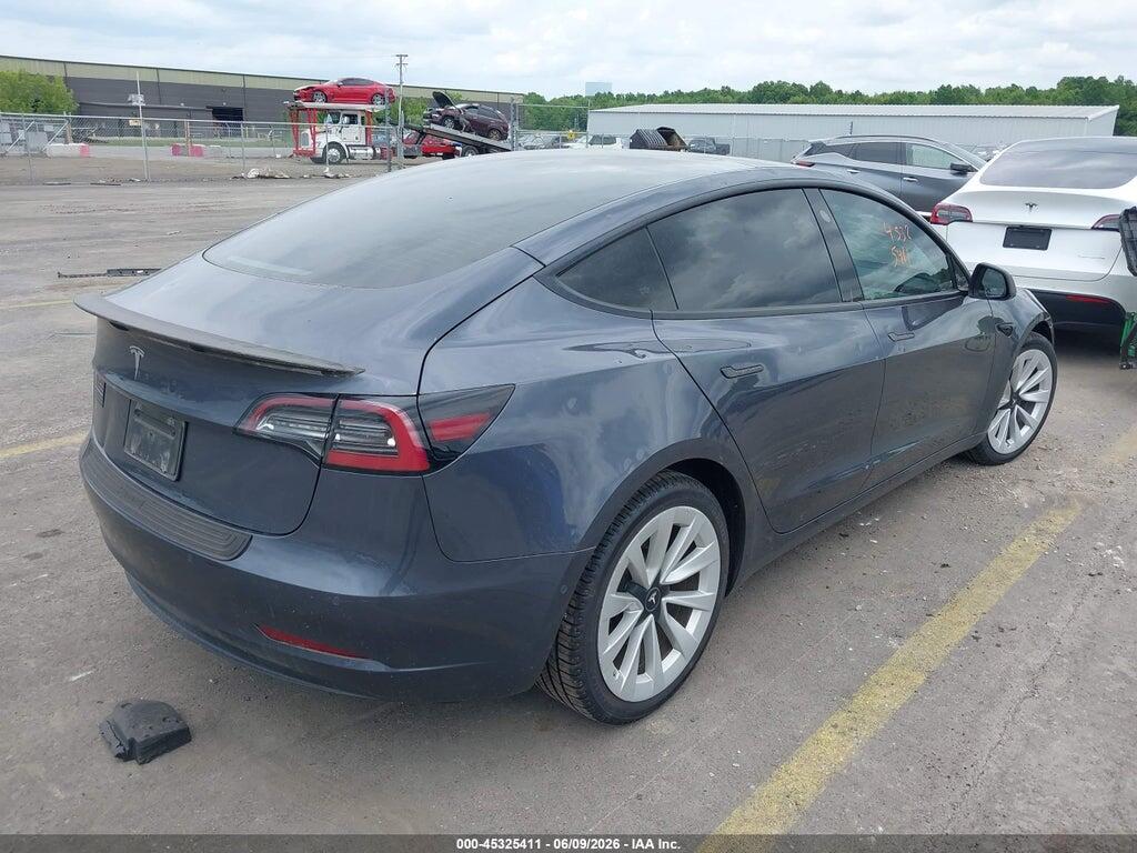 5YJ3E1EA1NF355922 2022 TESLA MODEL 3 photo no. 4