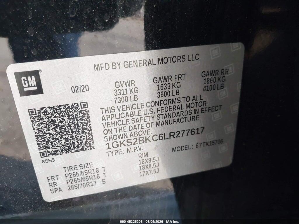 1GKS2BKC6LR277617 2020 GMC YUKON photo no. 9