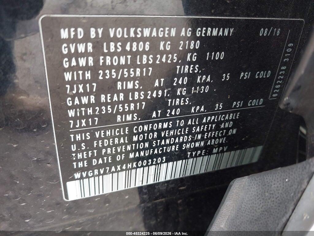WVGRV7AX4HK003203 2017 VOLKSWAGEN TIGUAN photo no. 9