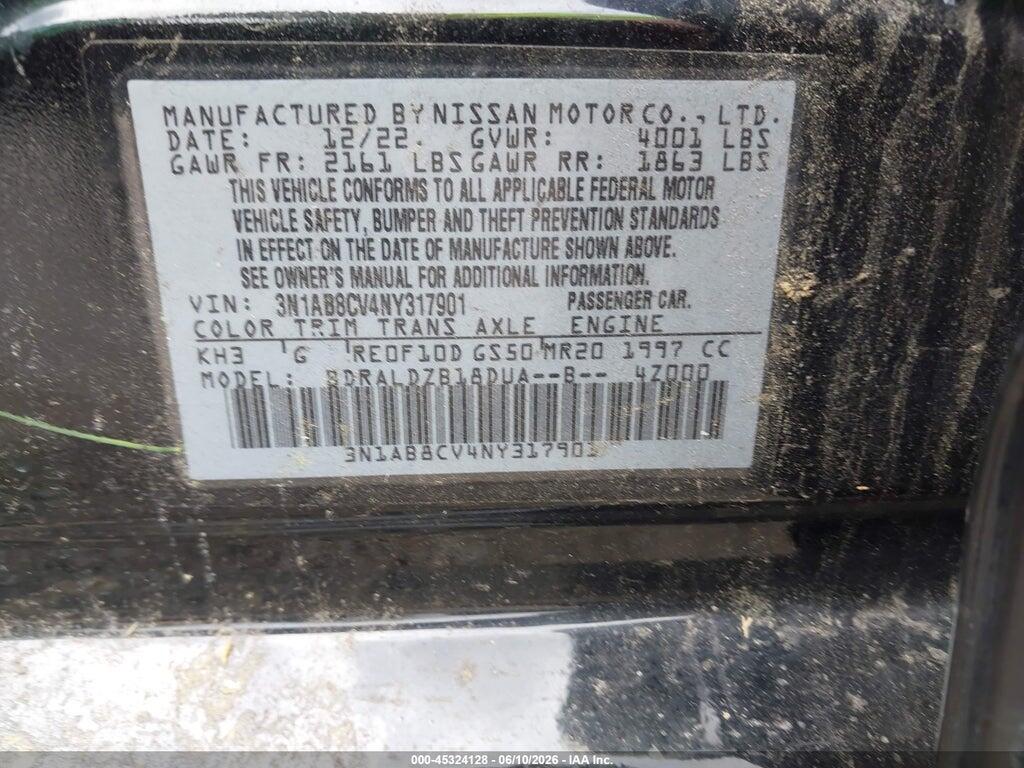 3N1AB8CV4NY317901 2022 NISSAN SENTRA photo no. 9