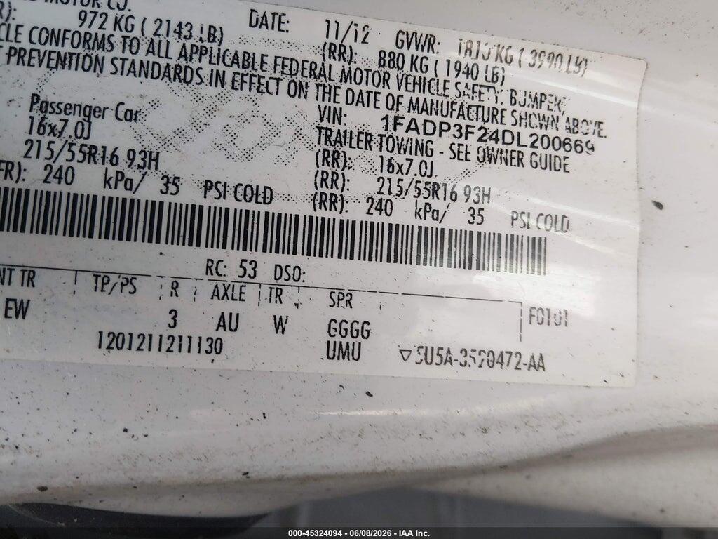 1FADP3F24DL200669 2013 FORD FOCUS photo no. 9