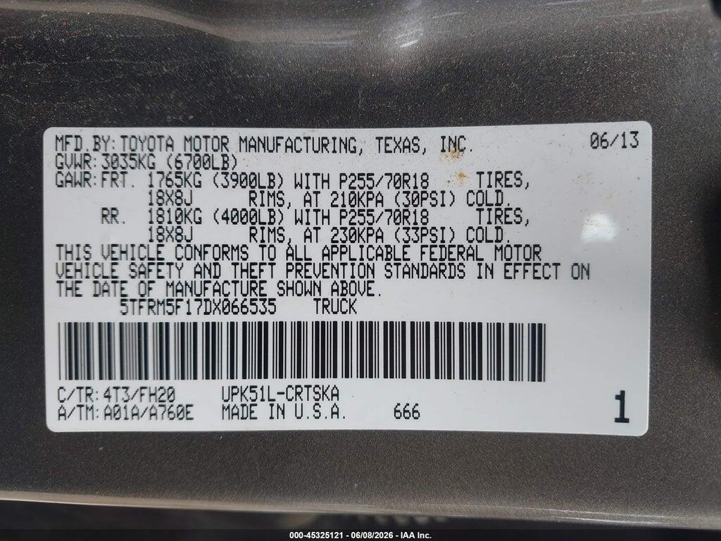 5TFRM5F17DX066535 2013 TOYOTA TUNDRA photo no. 9