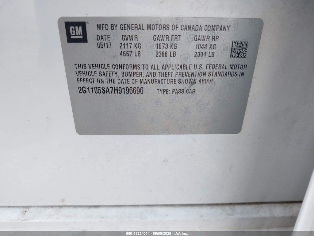 2G1105SA7H9196696 2017 CHEVROLET IMPALA photo no. 8