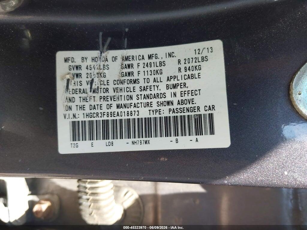 1HGCR3F89EA018873 2014 HONDA ACCORD photo no. 9