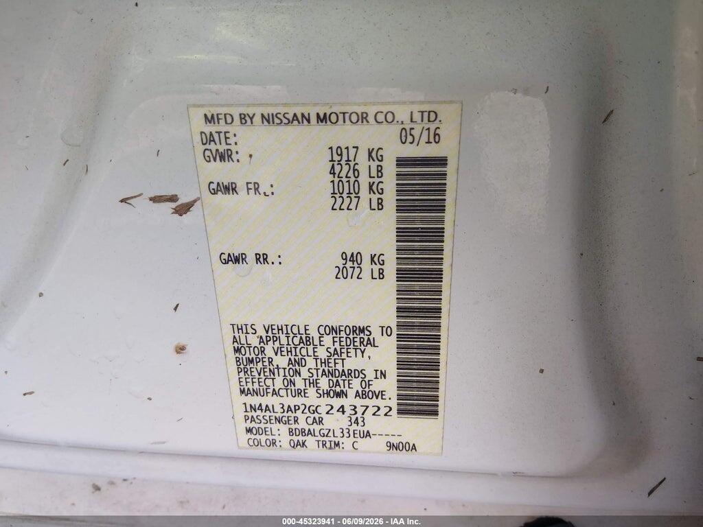 1N4AL3AP2GC243722 2016 NISSAN ALTIMA photo no. 9