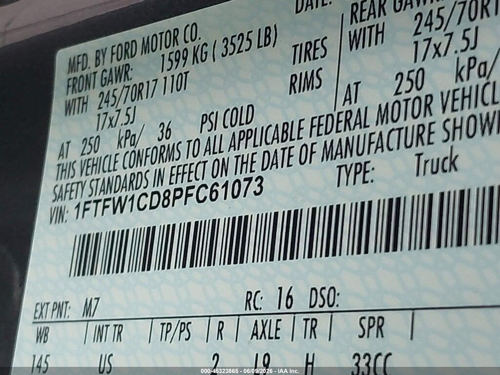 1FTFW1CD8PFC61073 2023 FORD F-150 photo no. 9