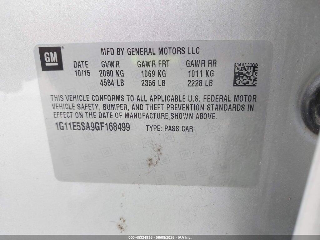 1G11E5SA9GF168499 2016 CHEVROLET MALIBU LIMITED photo no. 9