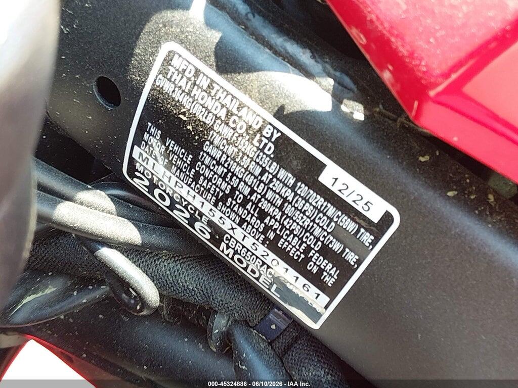 MLHRH155XT5201161 2026 HONDA CBR650 photo no. 10