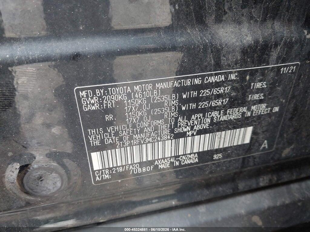 2T3P1RFV3MC243842 2021 TOYOTA RAV4 photo no. 9