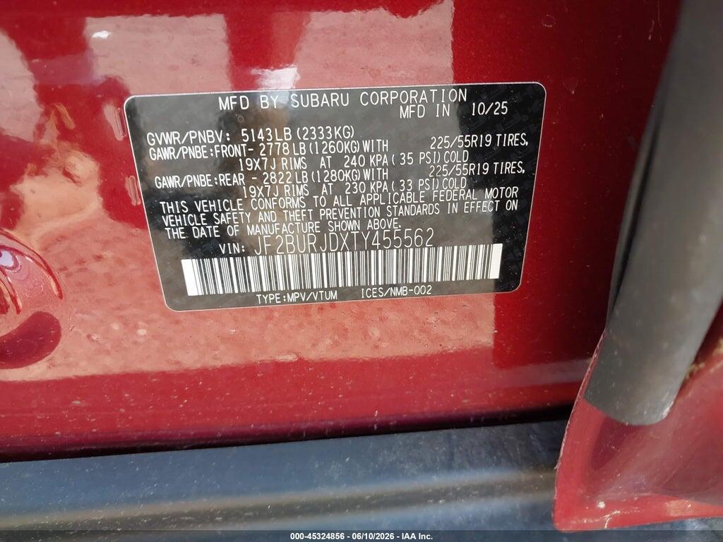 JF2BURJDXTY455562 2026 SUBARU OUTBACK photo no. 9