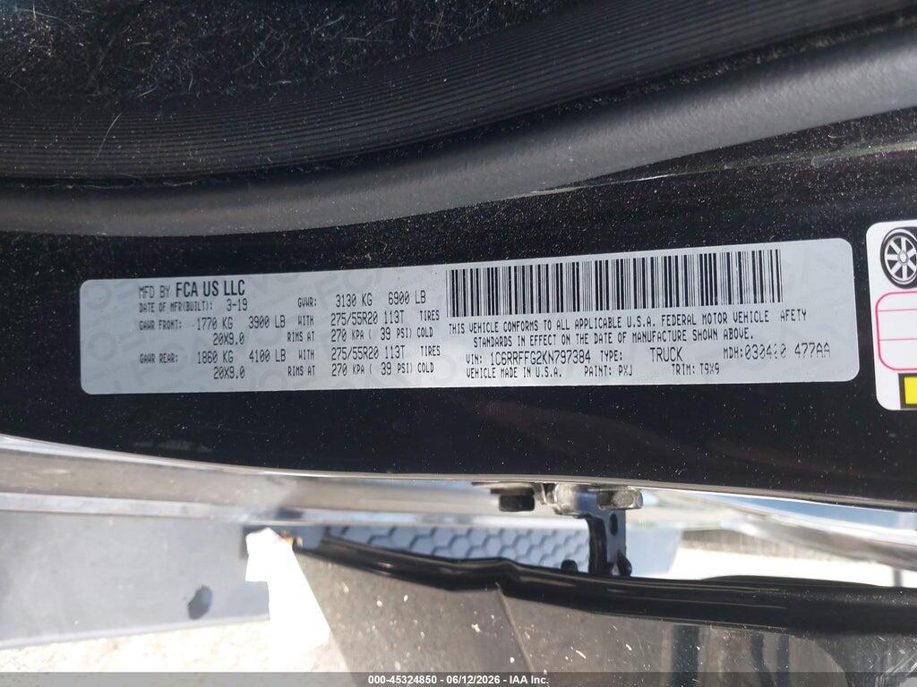 1C6RRFFG2KN797384 2019 RAM 1500 photo no. 9