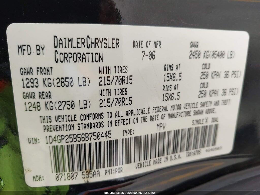 1D4GP25B56B750445 2006 DODGE CARAVAN photo no. 9