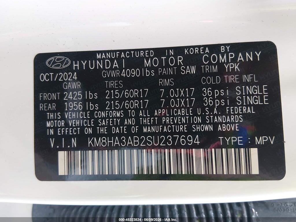 KM8HA3AB2SU237694 2025 HYUNDAI KONA photo no. 9