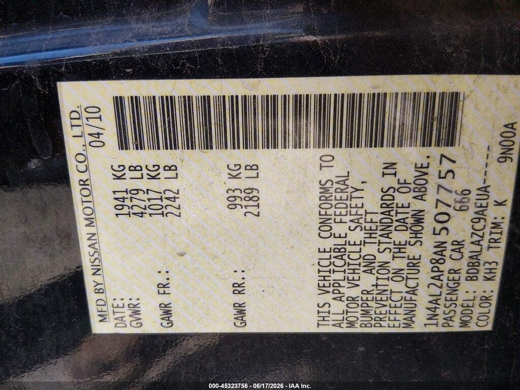 1N4AL2AP8AN507757 2010 NISSAN ALTIMA photo no. 9