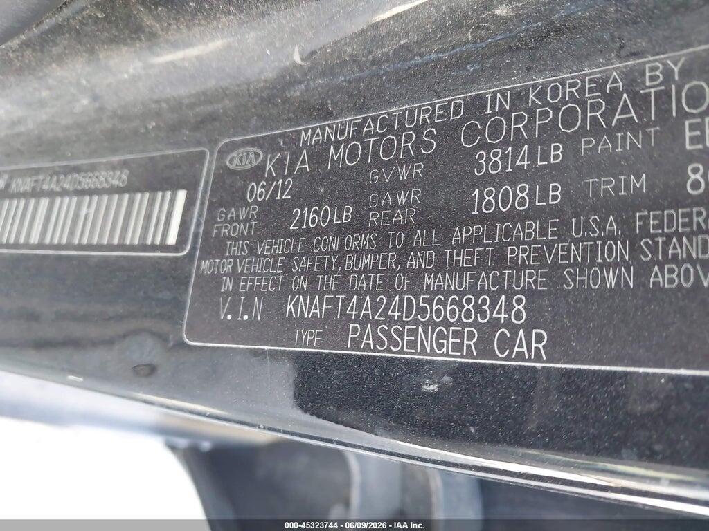 KNAFT4A24D5668348 2013 KIA FORTE photo no. 9