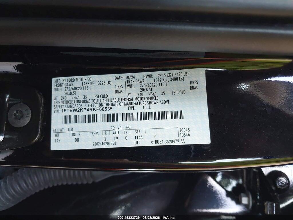1FTEW2KP4RKF60535 2024 FORD F-150 photo no. 9