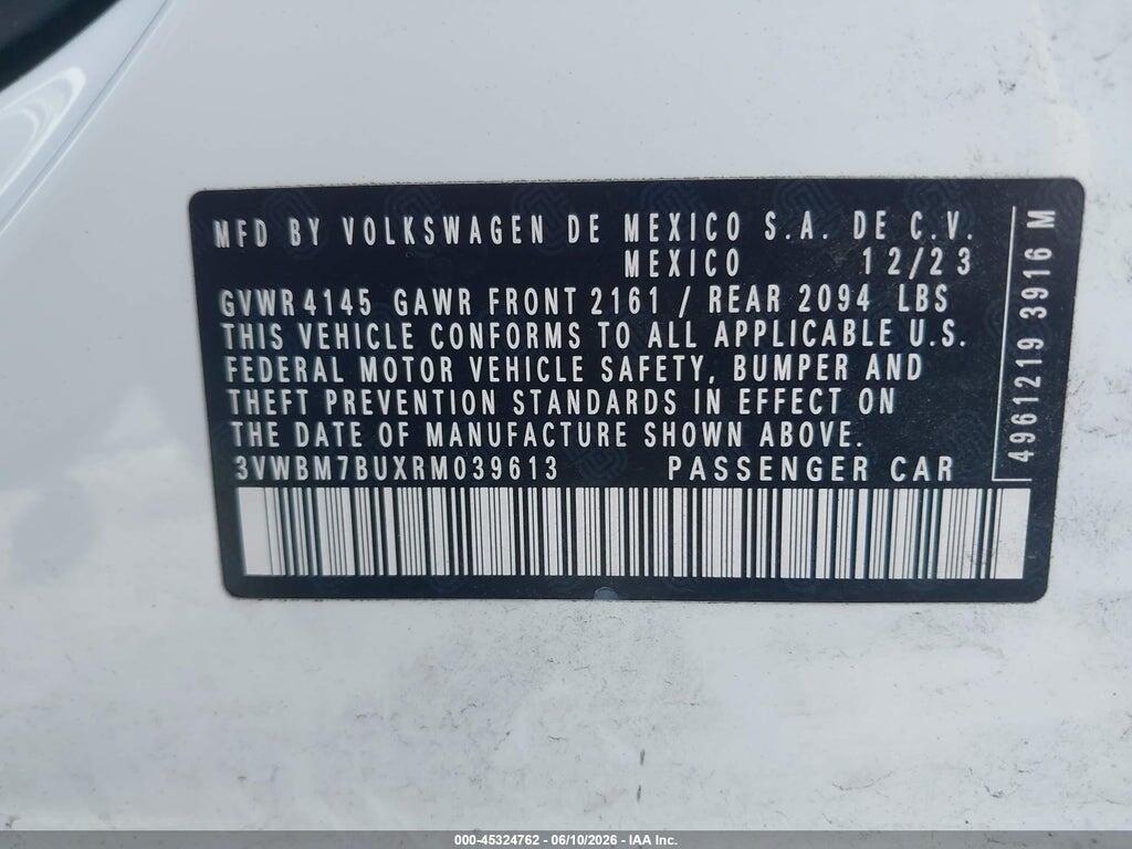 3VWBM7BUXRM039613 2024 VOLKSWAGEN JETTA photo no. 9