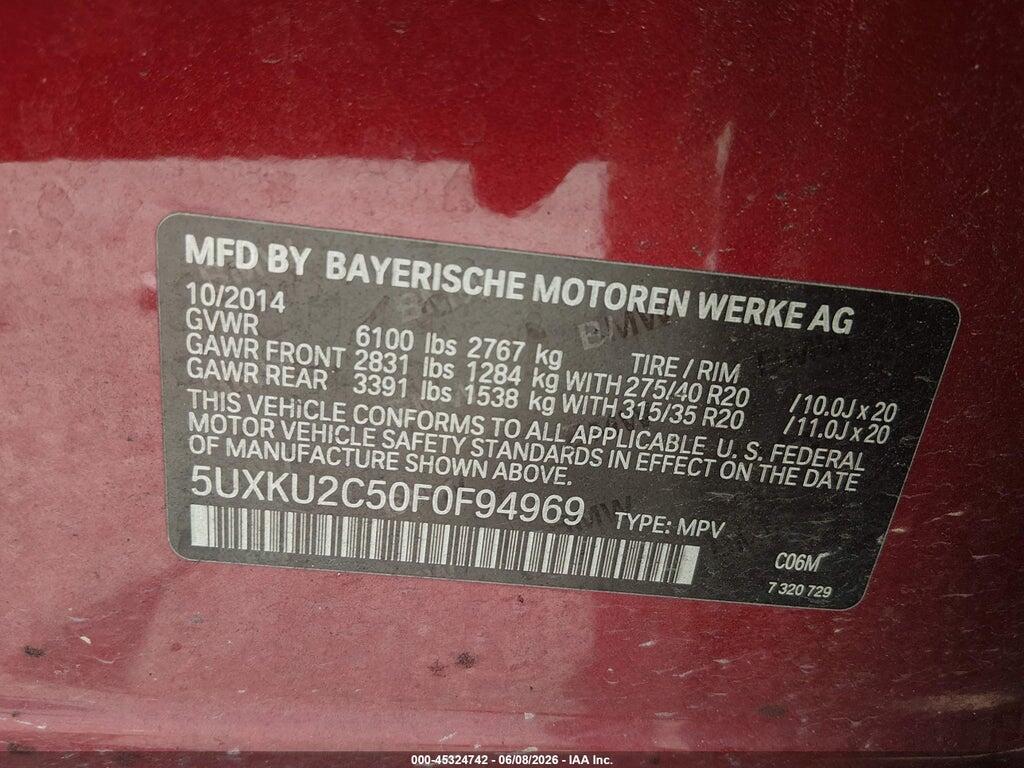 5UXKU2C50F0F94969 2015 BMW X6 photo no. 9