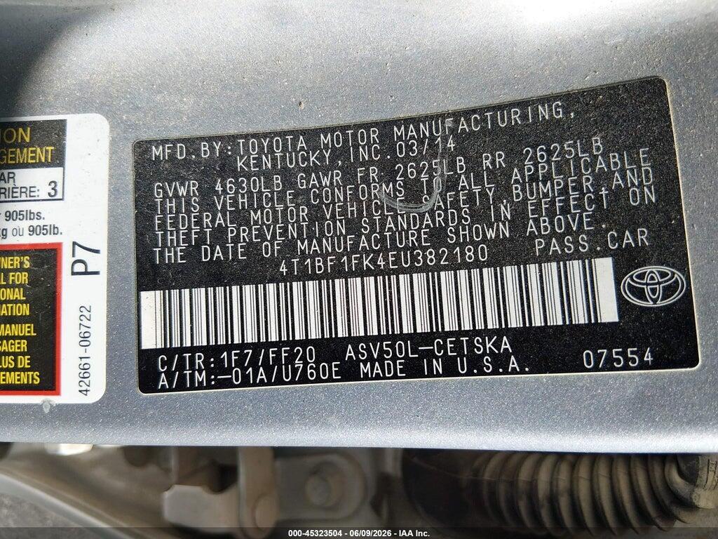 4T1BF1FK4EU382180 2014 TOYOTA CAMRY photo no. 9