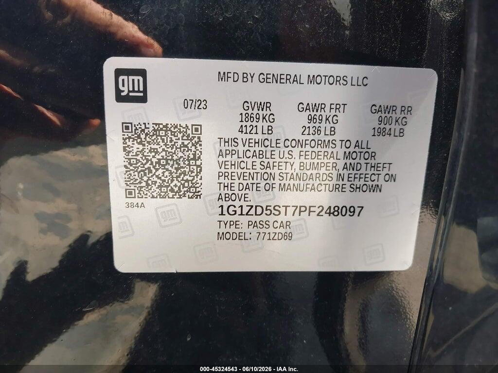 1G1ZD5ST7PF248097 2023 CHEVROLET MALIBU photo no. 9