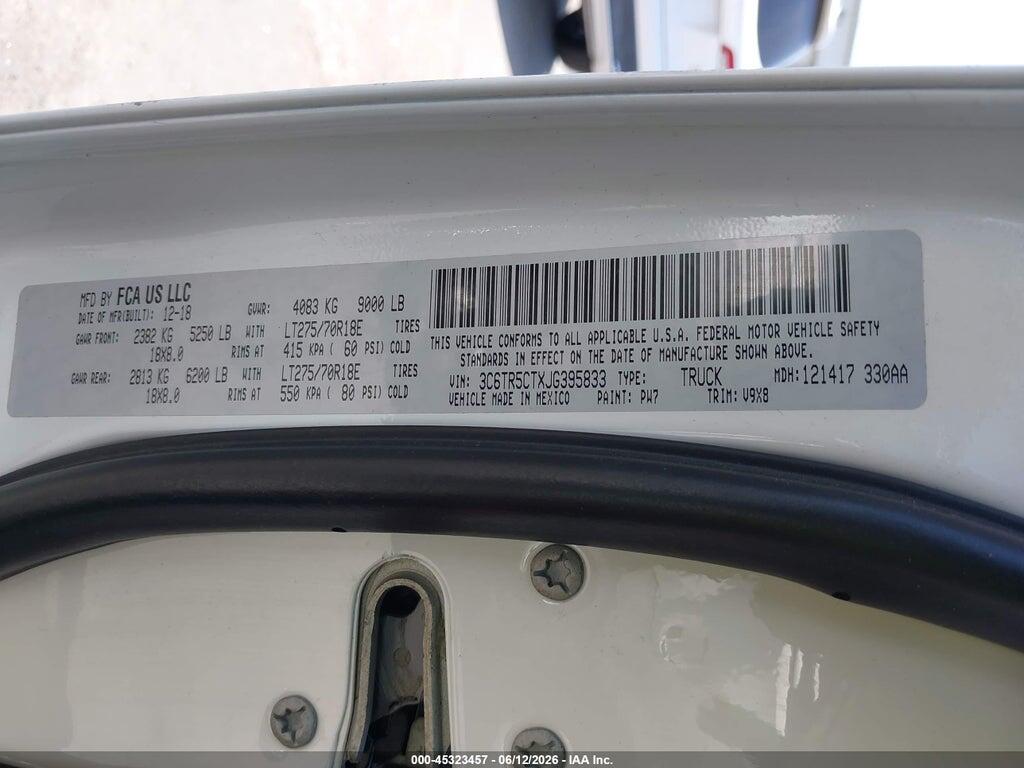 3C6TR5CTXJG395833 2018 RAM 2500 photo no. 9