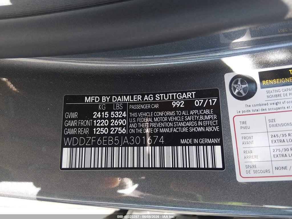 WDDZF6EB5JA301674 2018 MERCEDES-BENZ AMG E 43 photo no. 9