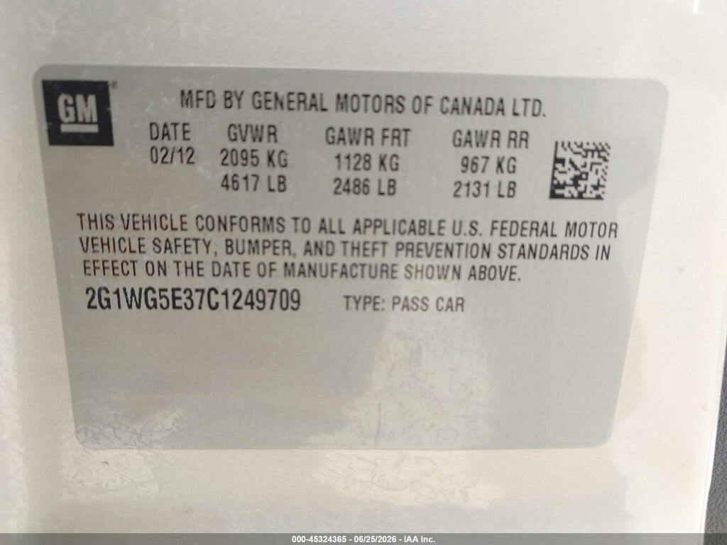 2G1WG5E37C1249709 2012 CHEVROLET IMPALA photo no. 9