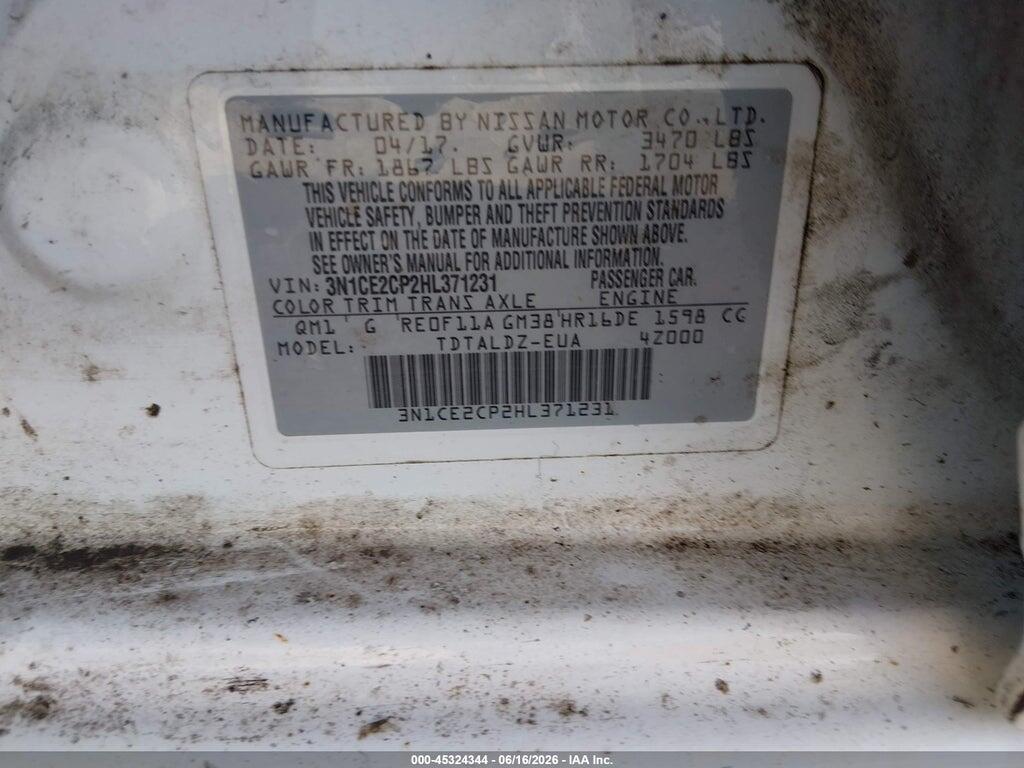 3N1CE2CP2HL371231 2017 NISSAN VERSA NOTE photo no. 9
