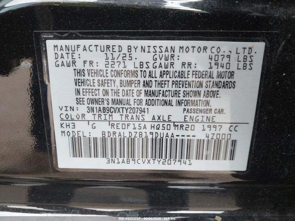 3N1AB9CVXTY207941 2026 NISSAN SENTRA photo no. 9