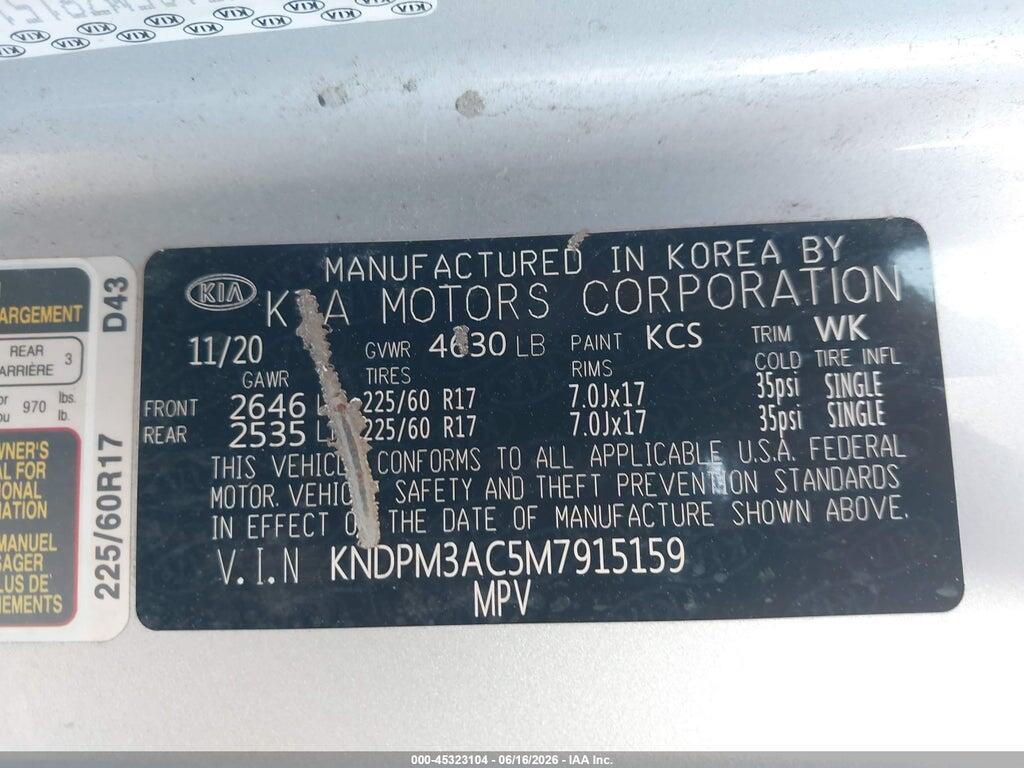 KNDPM3AC5M7915159 2021 KIA SPORTAGE photo no. 9