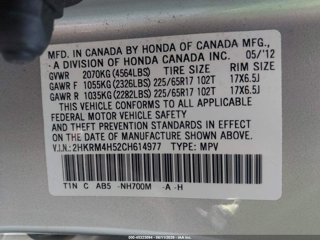 2HKRM4H52CH614977 2012 HONDA CR-V photo no. 9