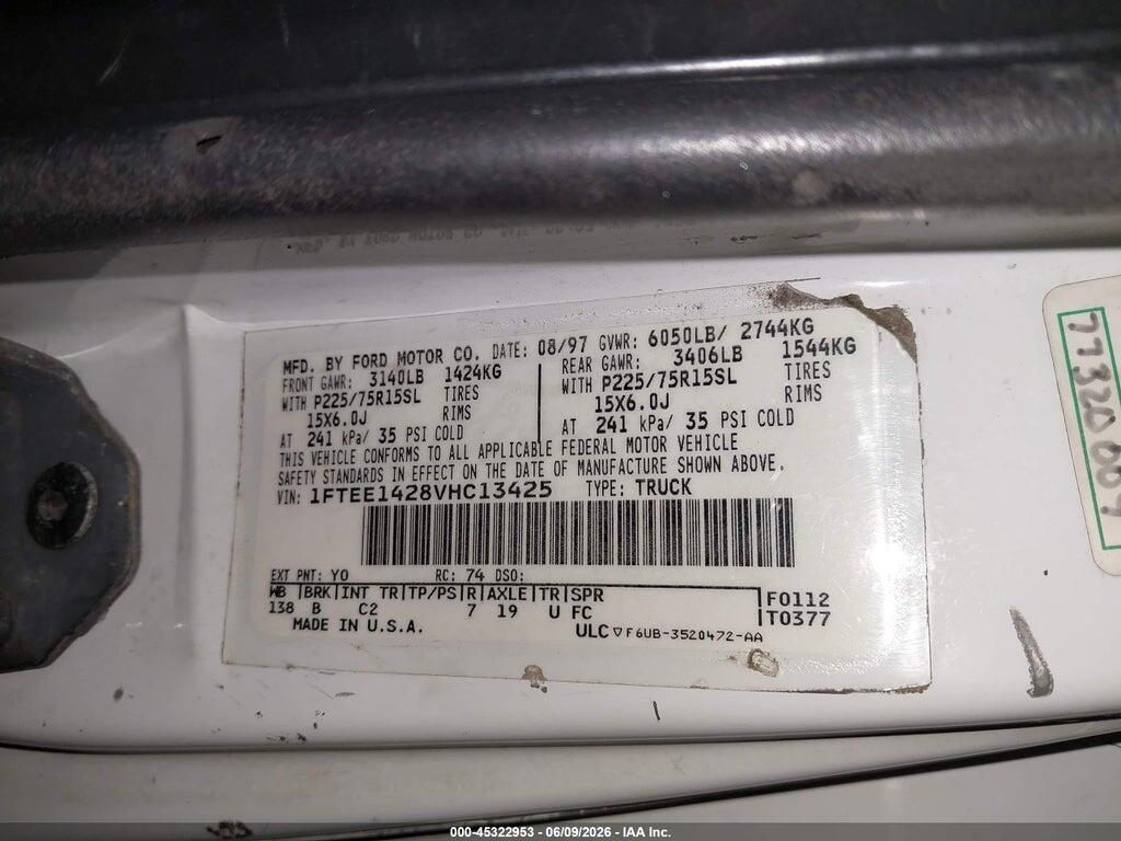 1FTEE1428VHC13425 1997 FORD E-150 photo no. 9