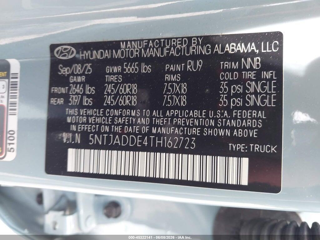 5NTJADDE4TH162723 2026 HYUNDAI SANTA CRUZ photo no. 9