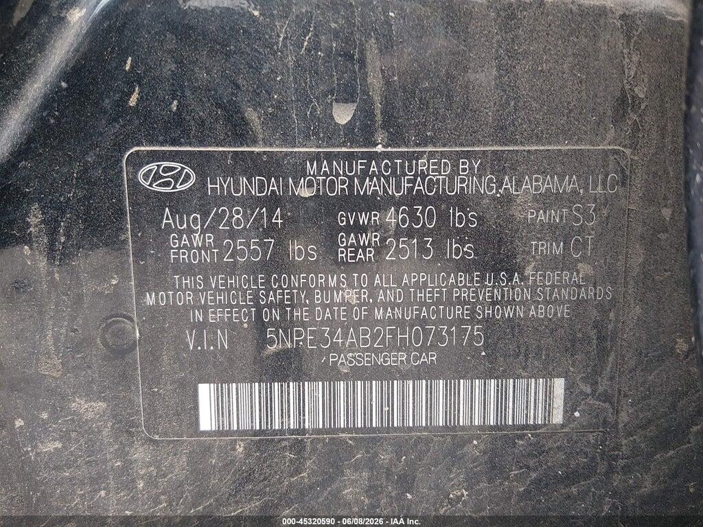 5NPE34AB2FH073175 2015 HYUNDAI SONATA photo no. 9