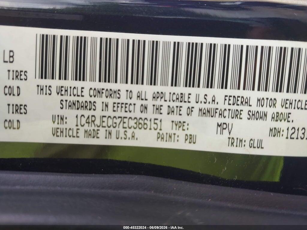 1C4RJECG7EC366151 2014 JEEP GRAND CHEROKEE photo no. 9