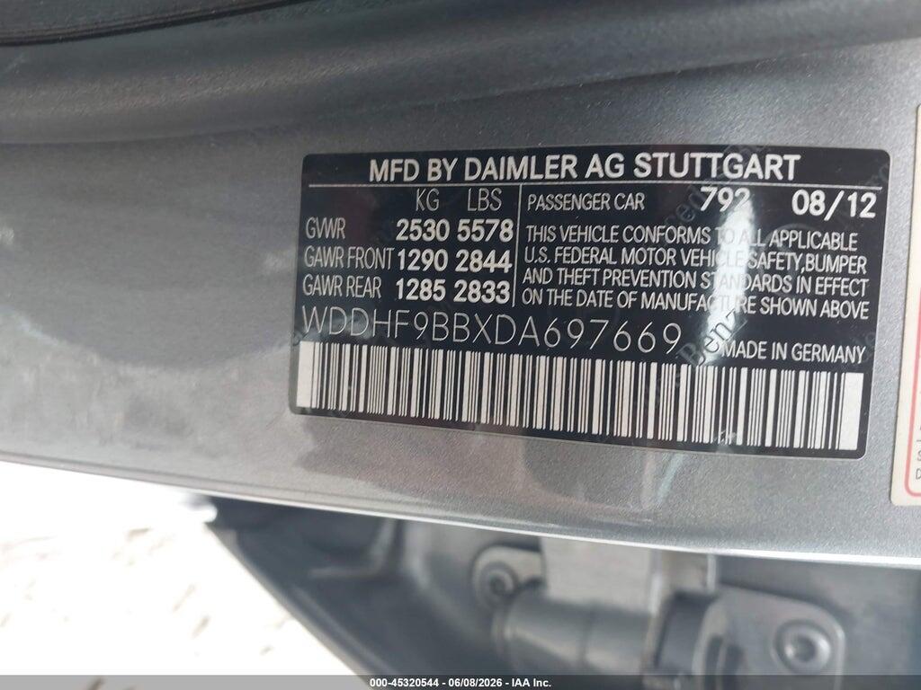 WDDHF9BBXDA697669 2013 MERCEDES-BENZ E 550 photo no. 9