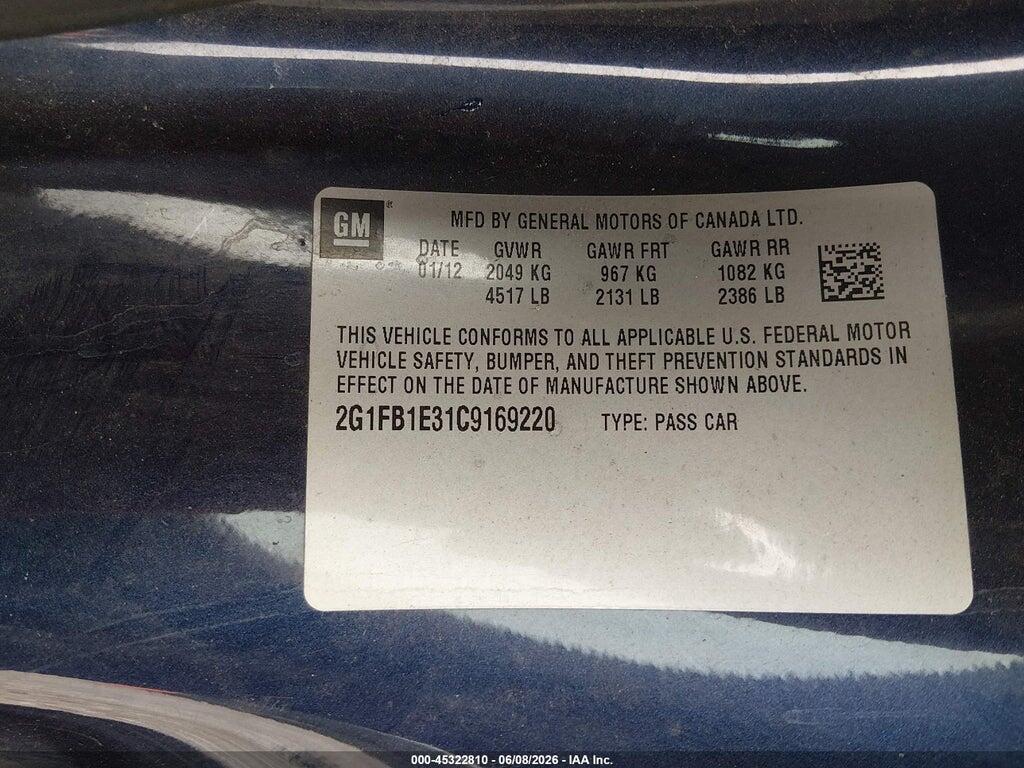 2G1FB1E31C9169220 2012 CHEVROLET CAMARO photo no. 9