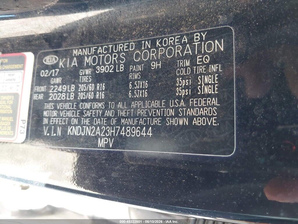 KNDJN2A23H7489644 2017 KIA SOUL photo no. 9