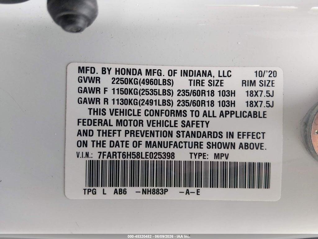 7FART6H58LE025398 2020 HONDA CR-V HYBRID photo no. 9