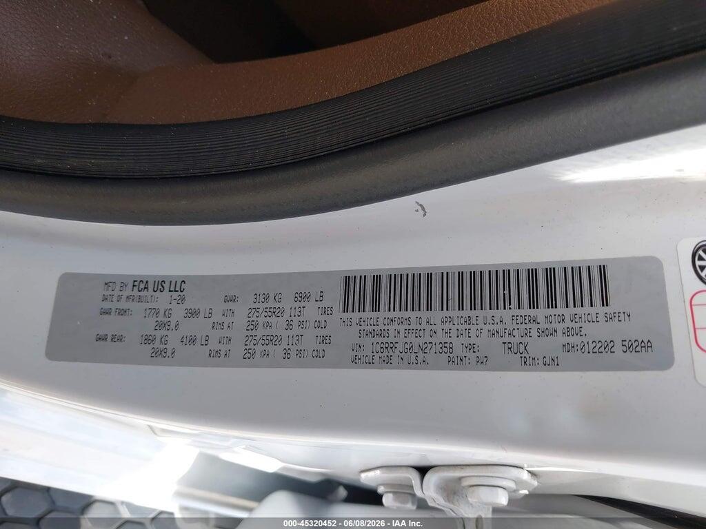 1C6RRFJG0LN271358 2020 RAM 1500 photo no. 9